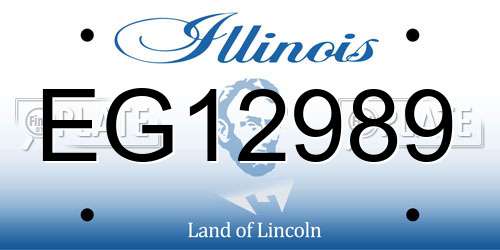 EG12989 Illinois License Plate
