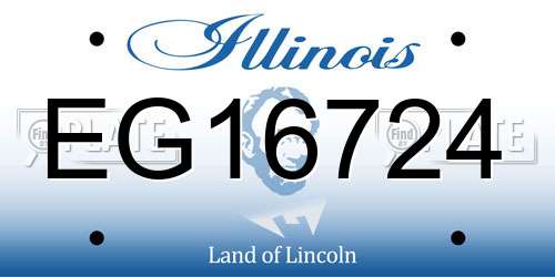 EG16724 Illinois License Plate