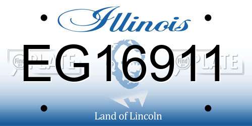EG16911 Illinois License Plate