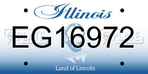 EG16972 Illinois License Plate