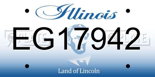 EG17942 Illinois License Plate