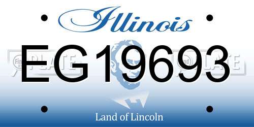 EG19693 Illinois License Plate
