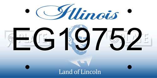 EG19752 Illinois License Plate