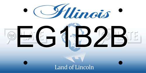 EG1B2B Illinois License Plate