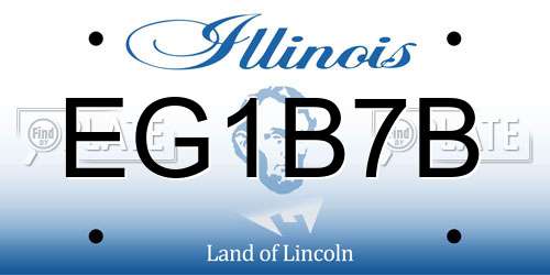 EG1B7B Illinois License Plate