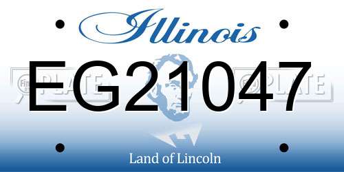 EG21047 Illinois License Plate