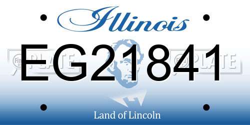 EG21841 Illinois License Plate