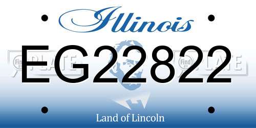 EG22822 Illinois License Plate