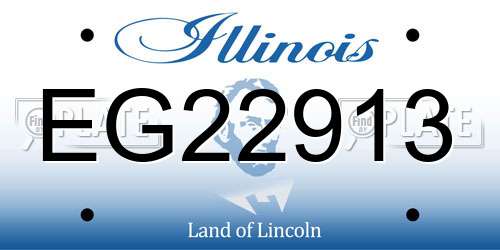 EG22913 Illinois License Plate