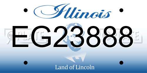 EG23888 Illinois License Plate
