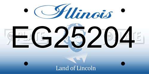 EG25204 Illinois License Plate
