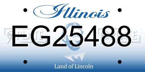 EG25488 Illinois License Plate