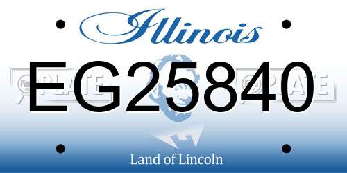 EG25840 Illinois License Plate