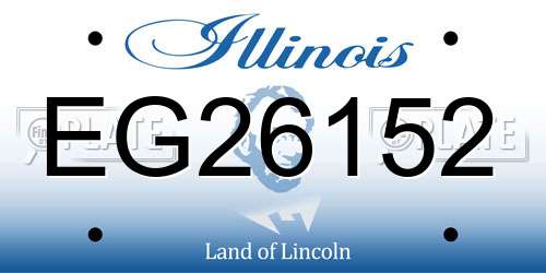 EG26152 Illinois License Plate