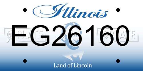 EG26160 Illinois License Plate