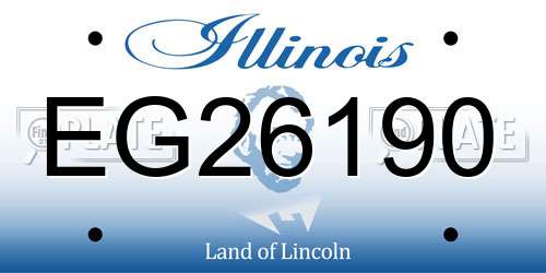 EG26190 Illinois License Plate
