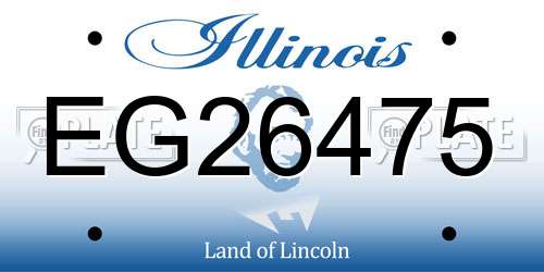 EG26475 Illinois License Plate