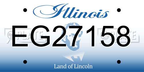 EG27158 Illinois License Plate