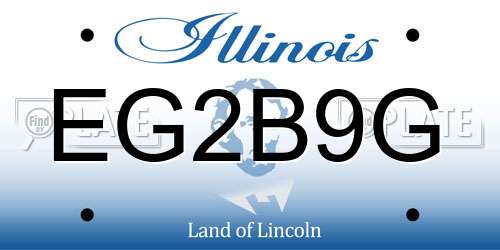 EG2B9G Illinois License Plate