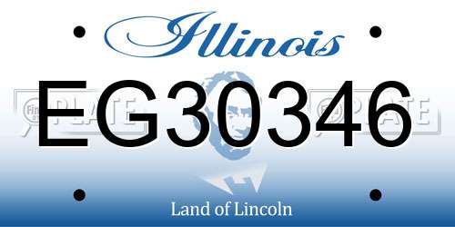EG30346 Illinois License Plate