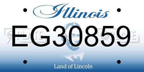 EG30859 Illinois License Plate