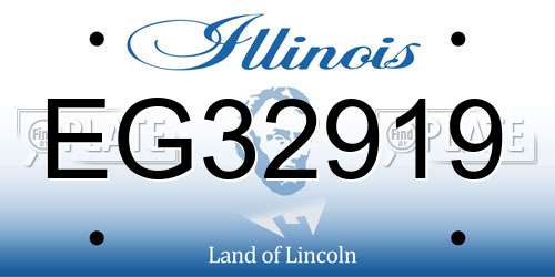 EG32919 Illinois License Plate