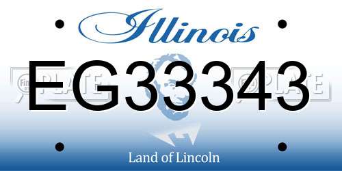 EG33343 Illinois License Plate