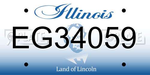 EG34059 Illinois License Plate