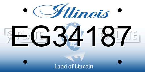 EG34187 Illinois License Plate