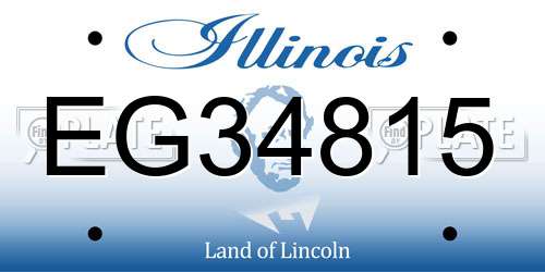 EG34815 Illinois License Plate