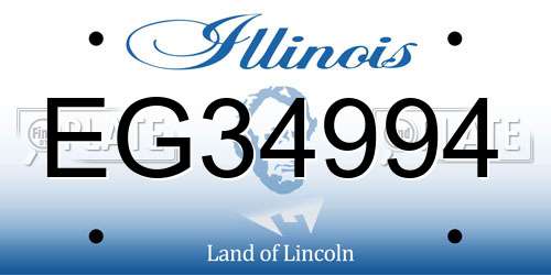 EG34994 Illinois License Plate