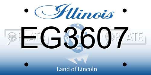 EG3607 Illinois License Plate
