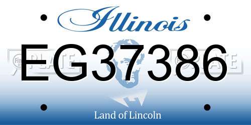 EG37386 Illinois License Plate