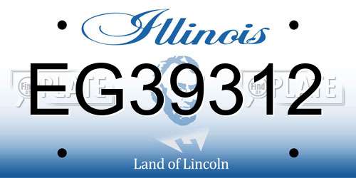 EG39312 Illinois License Plate