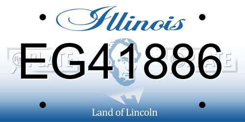 EG41886 Illinois License Plate