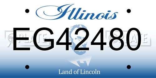 EG42480 Illinois License Plate