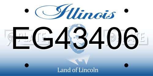 EG43406 Illinois License Plate