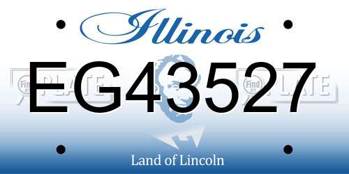EG43527 Illinois License Plate