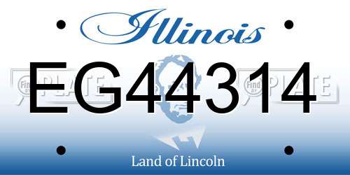 EG44314 Illinois License Plate