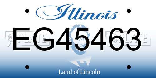 EG45463 Illinois License Plate
