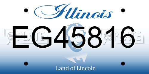 EG45816 Illinois License Plate