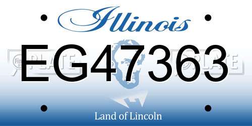 EG47363 Illinois License Plate