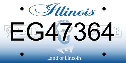 EG47364 Illinois License Plate