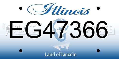 EG47366 Illinois License Plate