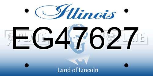 EG47627 Illinois License Plate