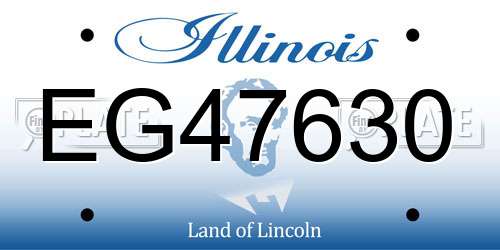 EG47630 Illinois License Plate