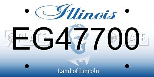 EG47700 Illinois License Plate