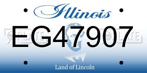 EG47907 Illinois License Plate