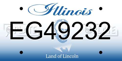 EG49232 Illinois License Plate