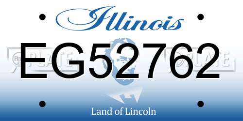 EG52762 Illinois License Plate